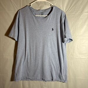 Polo Ralph Lauren Mens T Shirt Large Custom  Slim Fit Light Blue Navy Pony Logo